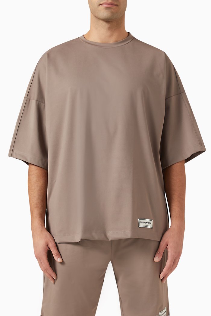 

Exaggerated-sleeve T-shirt in Light Softskin100©, Neutral