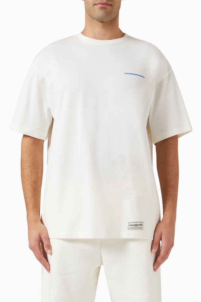 Bold-print T-shirt in COTTONSEY100©, Neutral