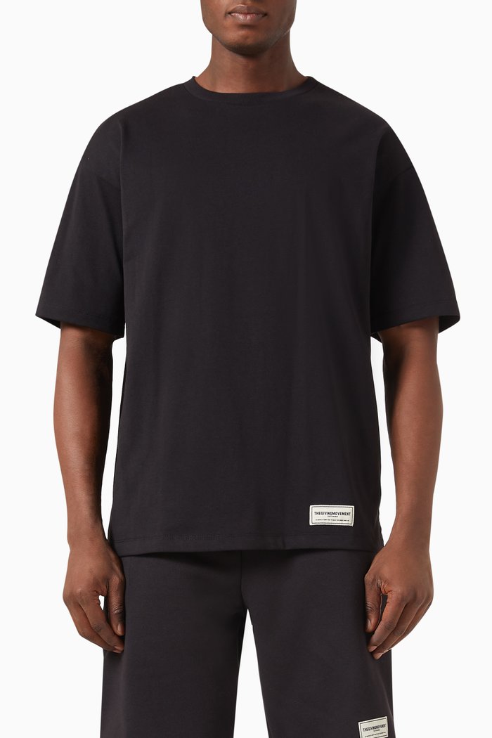

UAE-print Relaxed-fit T-shirt in COTTONSEY100©, Black