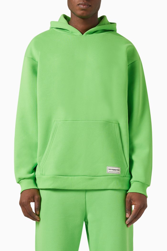 

Oversized Logo Hoodie in Organic Cotton Blend, Yellow