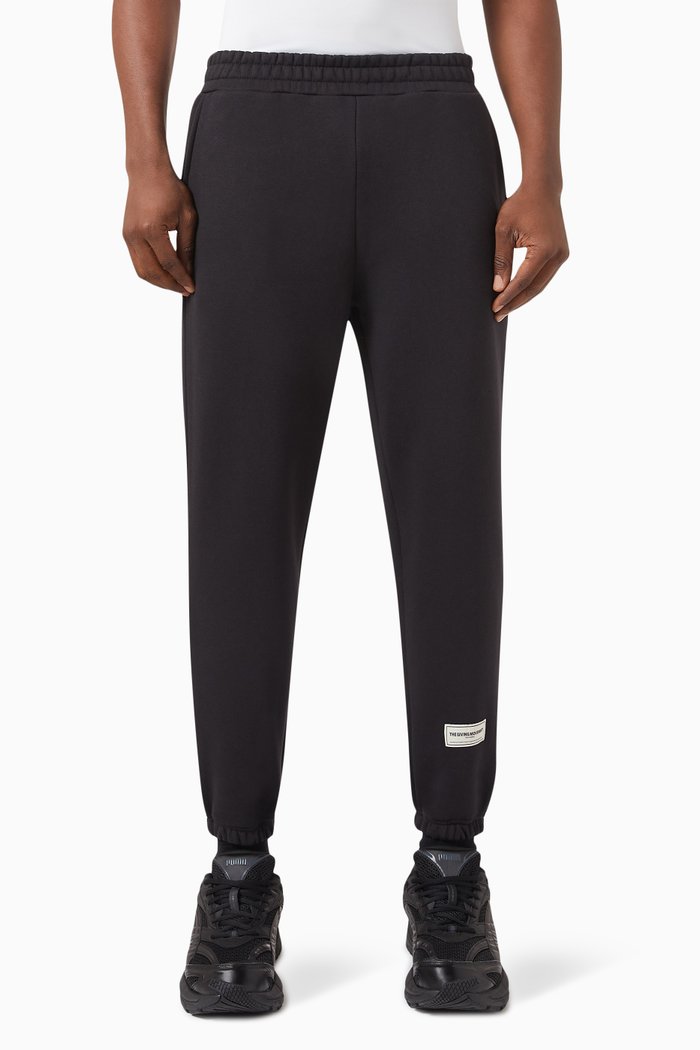 

Regular-fit 27" Joggers in Organic Cotton Blend, Black