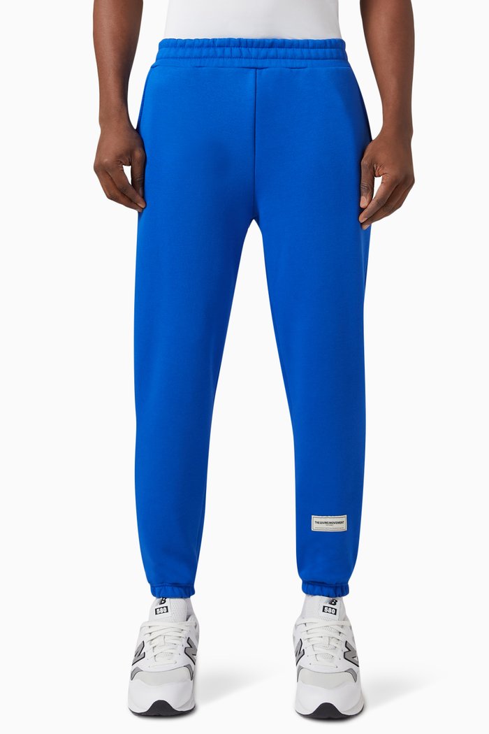 Regular-fit 27" Joggers in Organic Cotton Blend, Blue