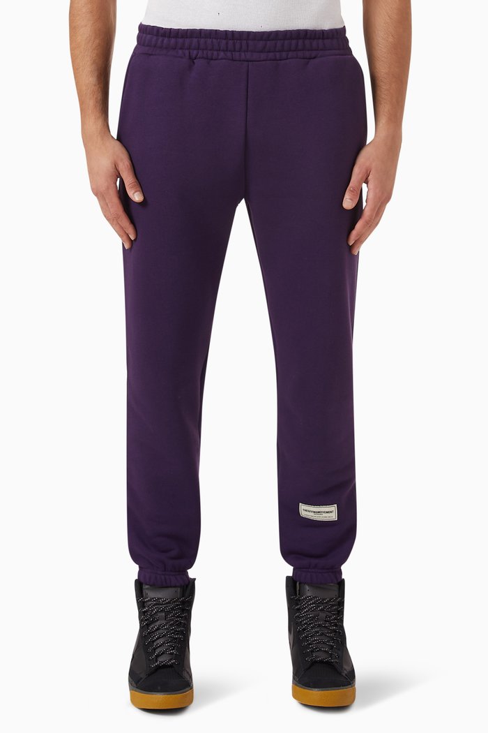 

Regular-fit 27" Joggers in Organic Cotton Blend, Purple