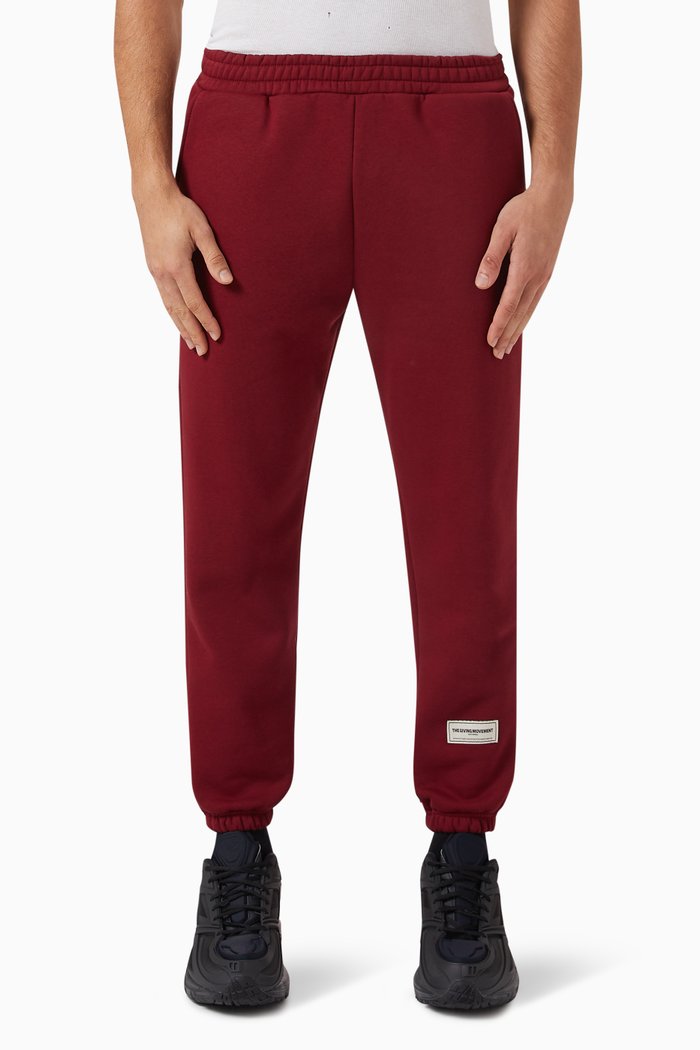 Regular-fit 27" Joggers in Organic Cotton Blend, Red