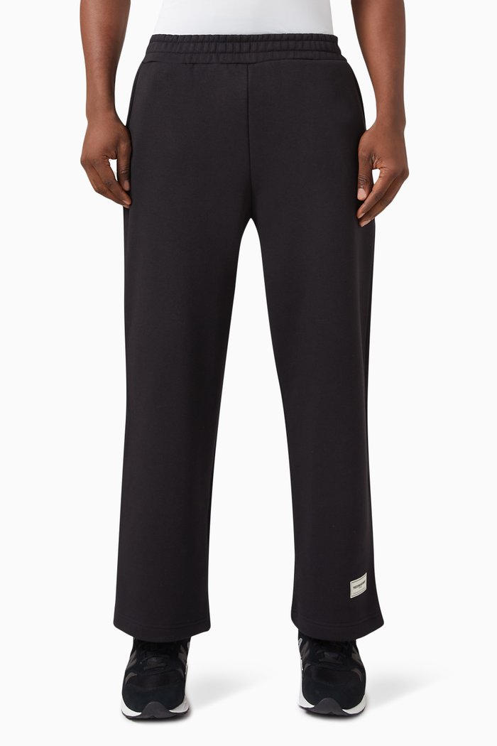 

Wide-leg 28.5" Joggers in Organic Cotton Blend, Black