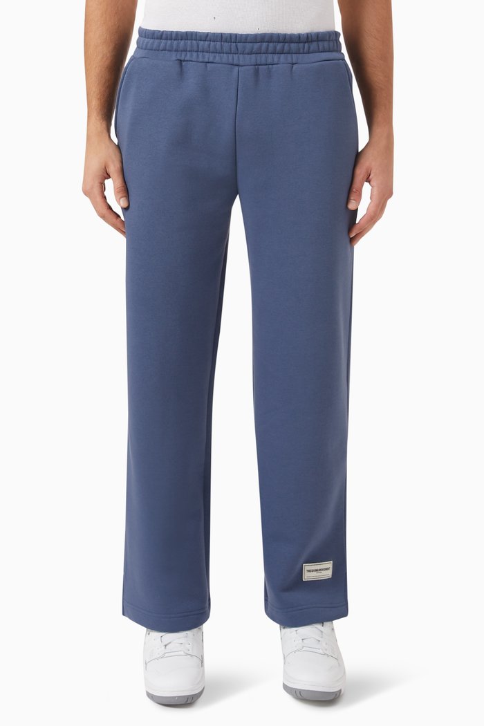 

Wide-leg 28.5" Joggers in Organic Cotton Blend, Blue