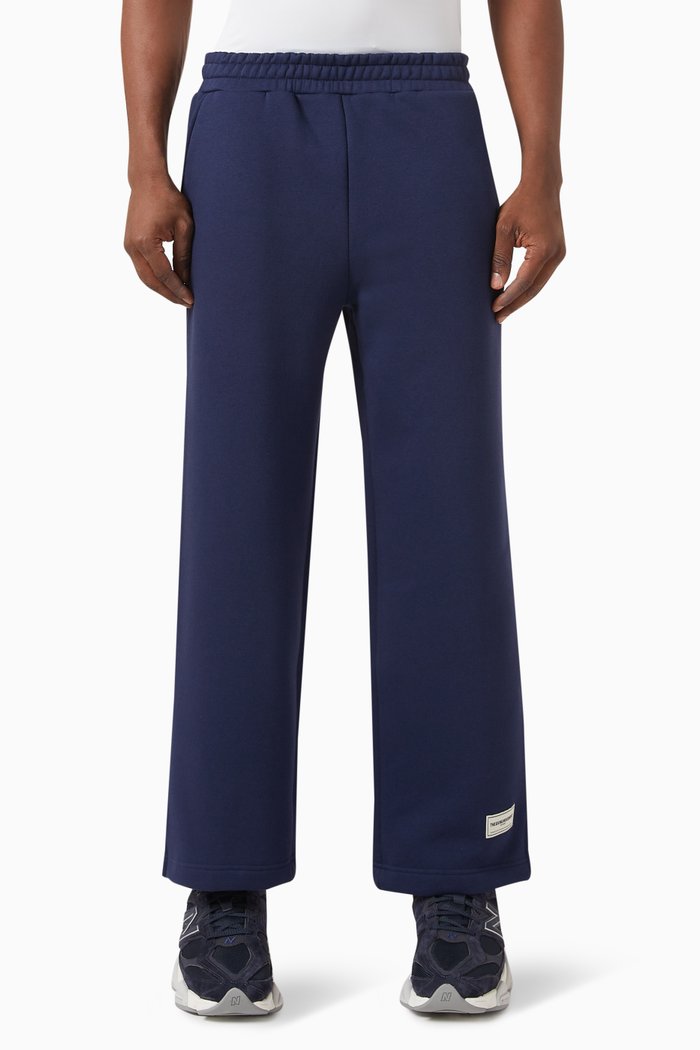 

Wide-leg 28.5" Joggers in Organic Cotton Blend, Blue