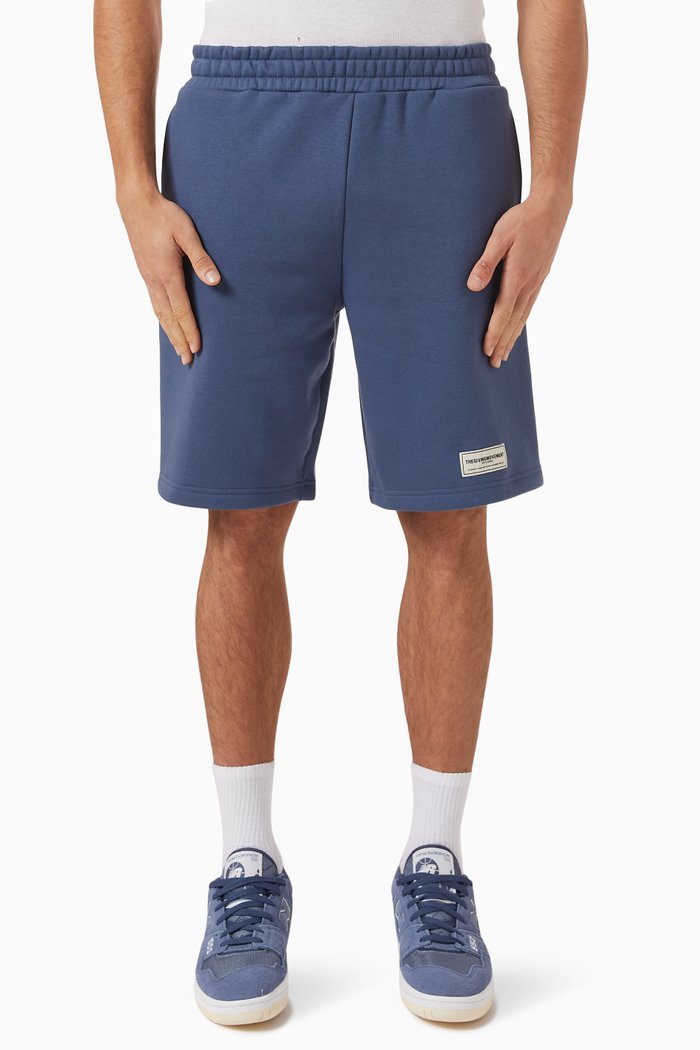 

10" Lounge Shorts in Organic Cotton-blend, Blue