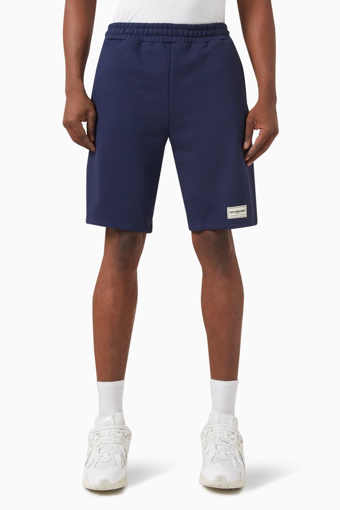 

10" Lounge Shorts in Organic Cotton-blend, Blue