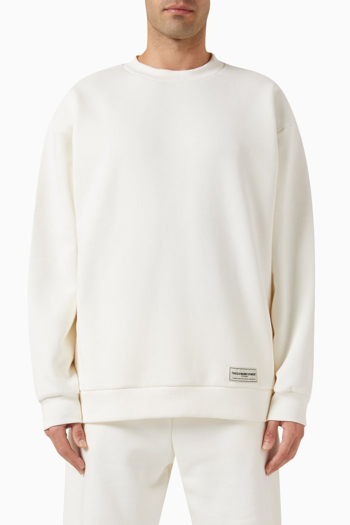 

Oversized Logo Sweatshirt in Organic Cotton Blend, Neutral