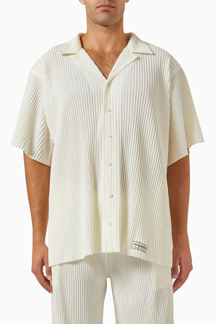 

Short-sleeved Shirt in PLISSE100©, Neutral
