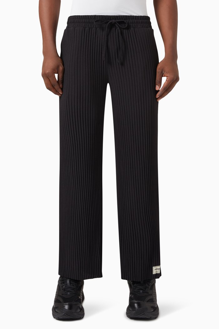 

Wide-leg Pants in PLISSE100©, Black