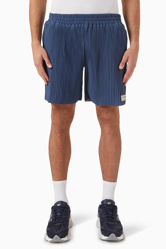 

Logo Shorts in PLISSE100©, Blue