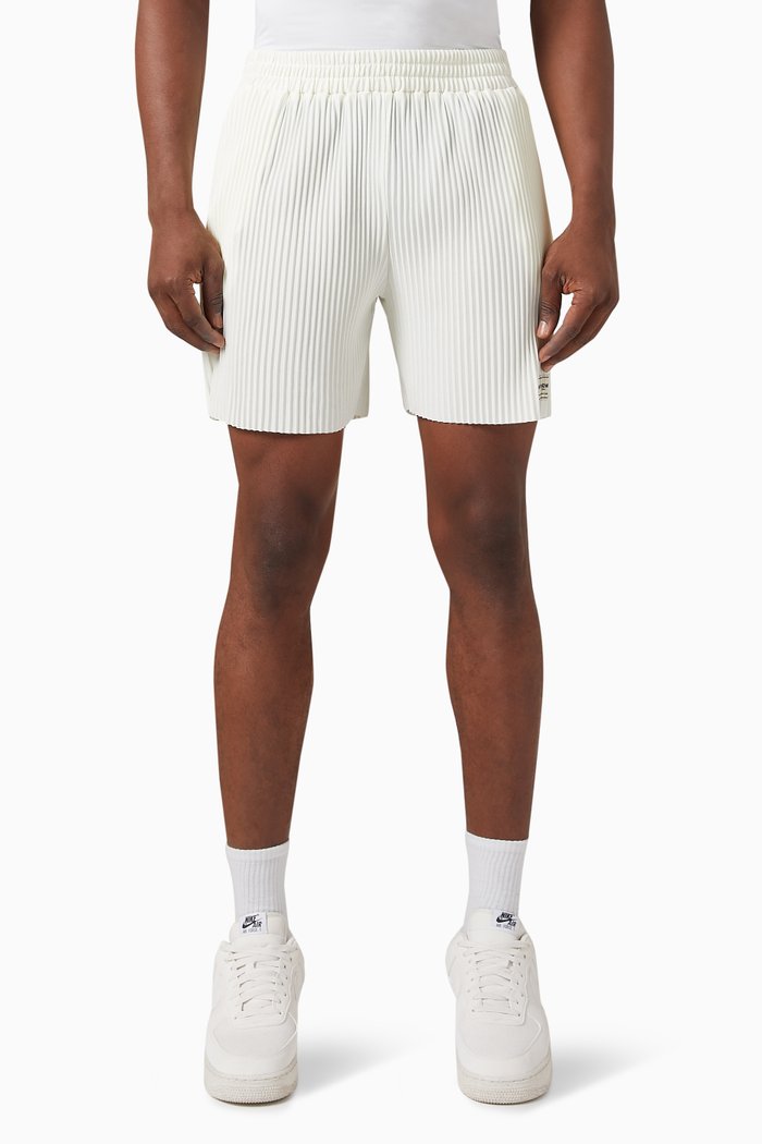 Logo Shorts in PLISSE100©, Neutral