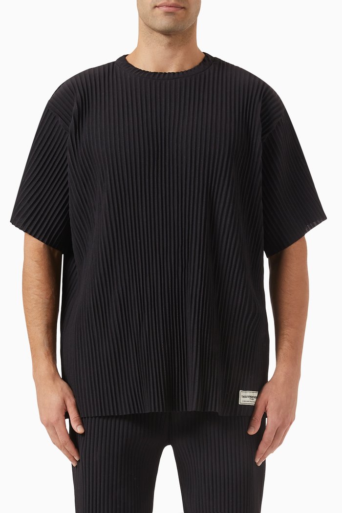 

Logo T-shirt in PLISSE100©, Black