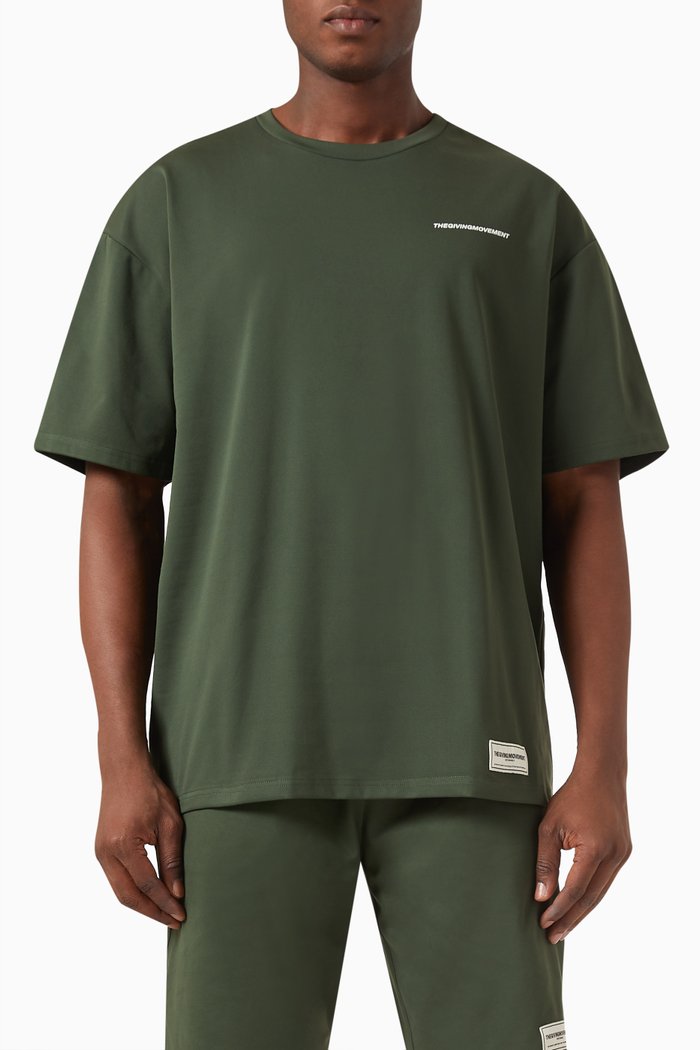 

Global-print Oversized T-shirt in Light Softskin100©, Neutral