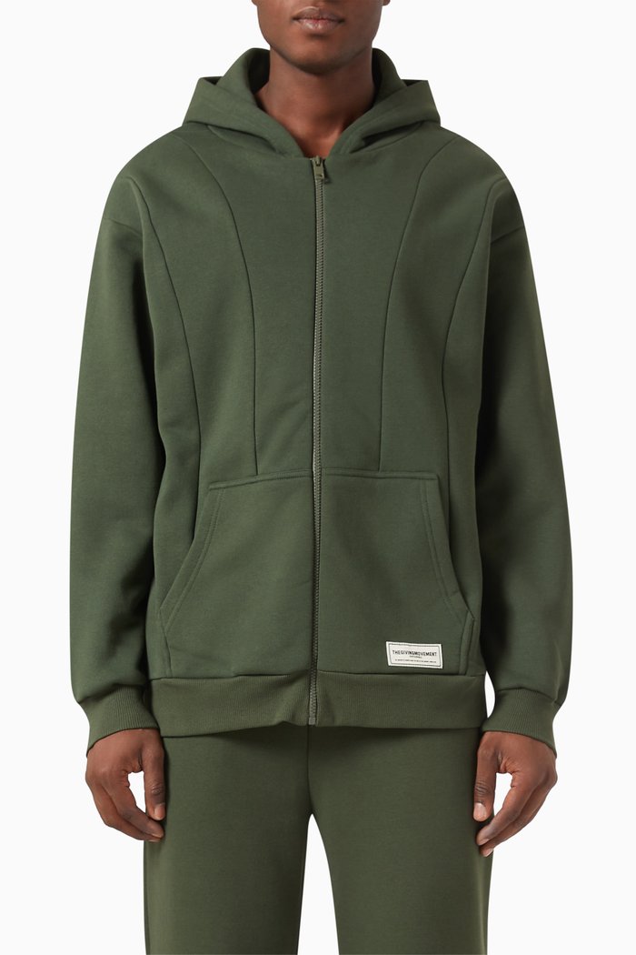 

Global-print Hoodie in Organic Cotton Blend, Neutral