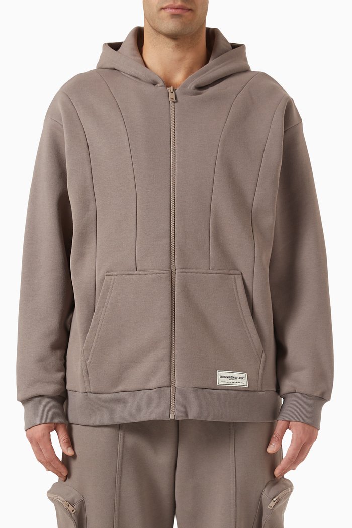 

Global-print Hoodie in Organic Cotton Blend, Neutral