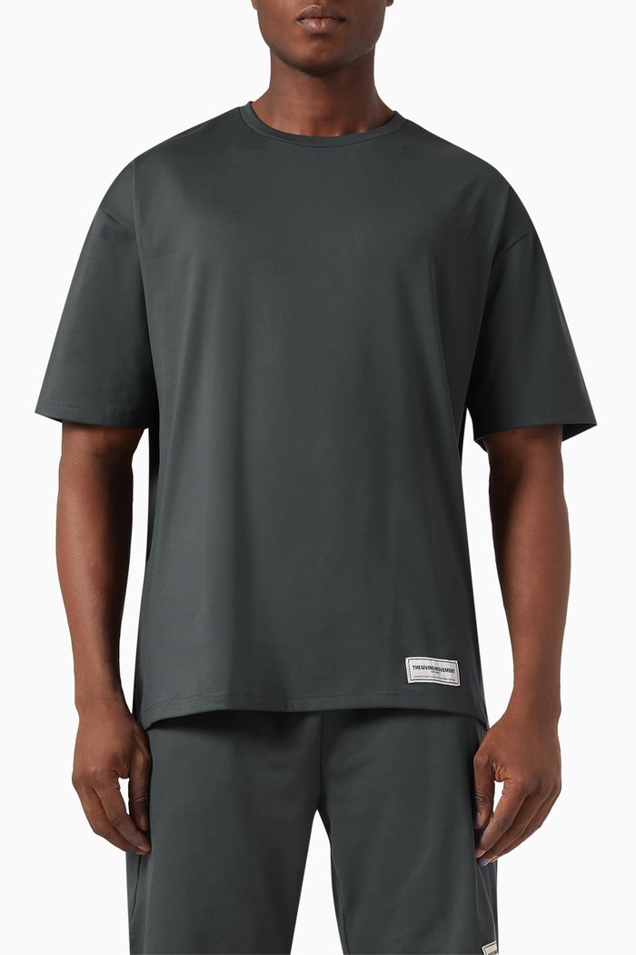 

Oversized Eco-print T-shirt in Light Softskin100©, Grey