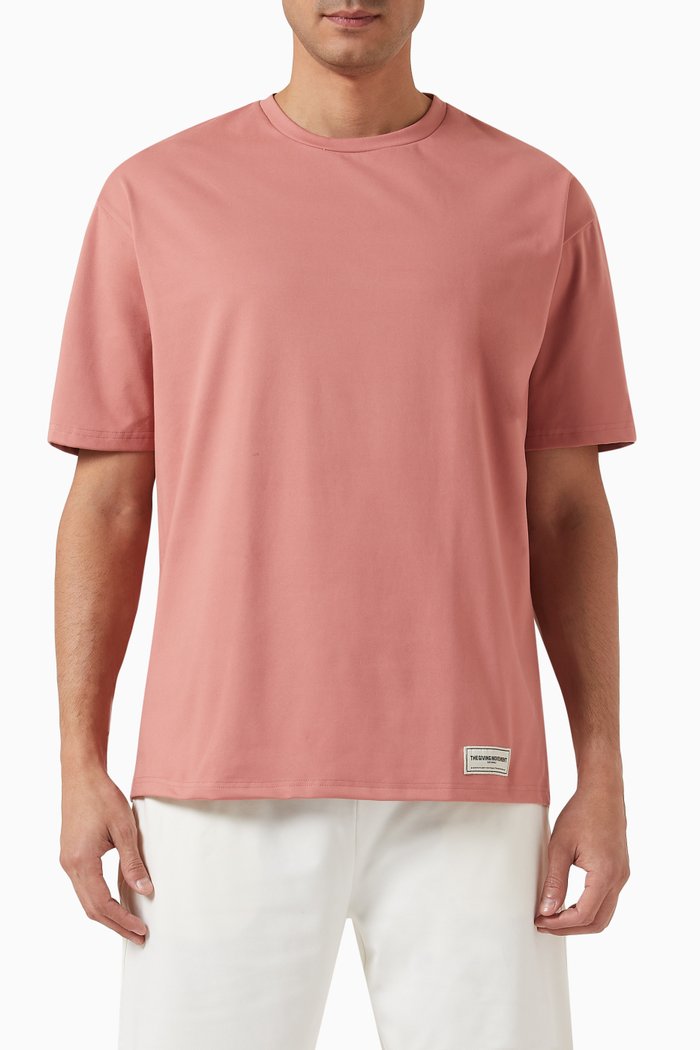 

Oversized Eco-print T-shirt in Light Softskin100©, Pink