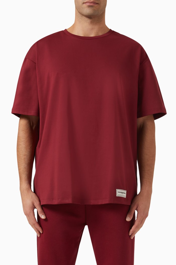 

Oversized Eco-print T-shirt in Light Softskin100©, Red