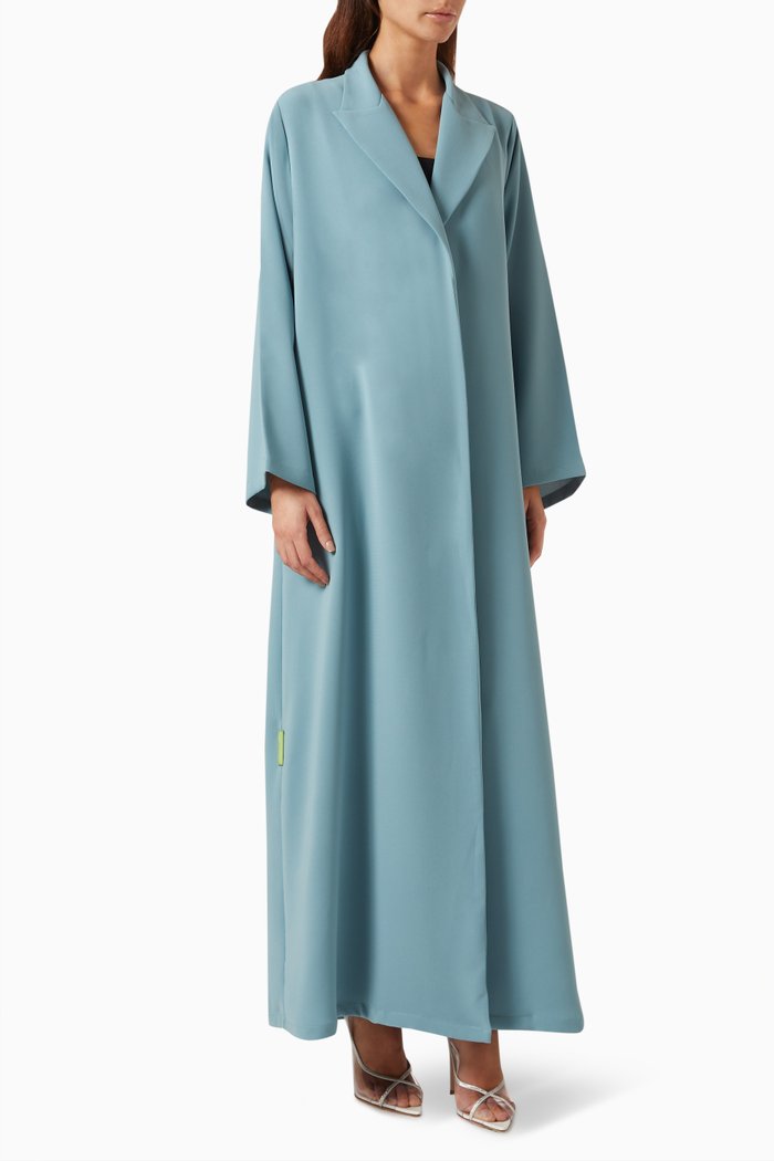 

Peak Lapel Jacket Abaya in Polycrepe, Green