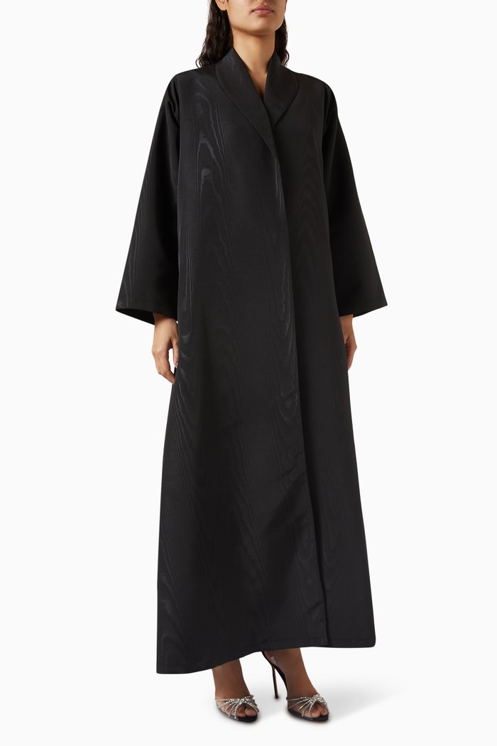 

Zainah-cut Abaya in Glitter Fabric, Black