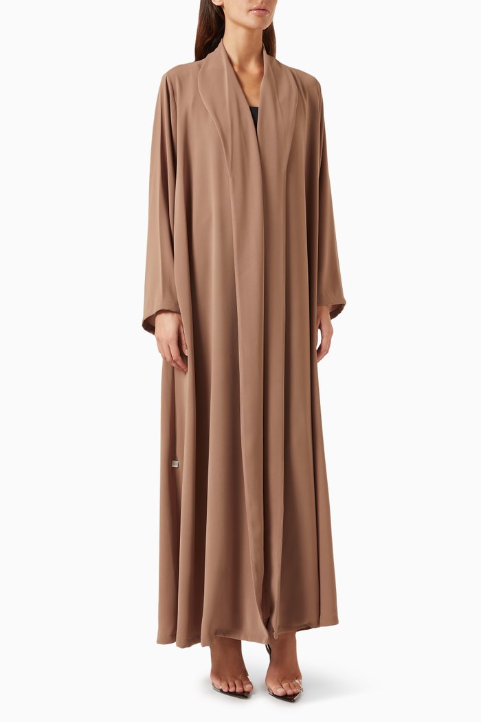 

Zainah Cut Abaya in Polycrepe, Neutral
