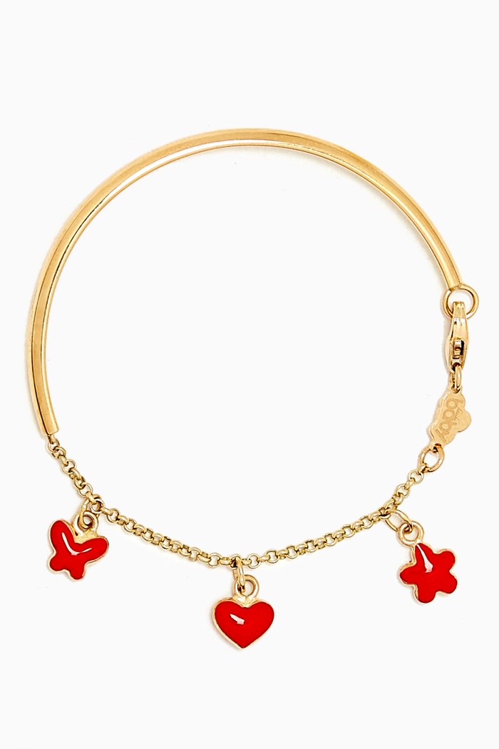 

Multi-charm Enamel Bracelet in 18kt Gold