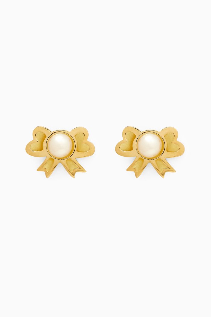 

Bow Pearl Earrings in 18kt Gold