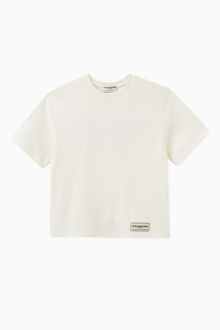 Saudi-print Logo T-shirt in Cottonsey100©, Neutral