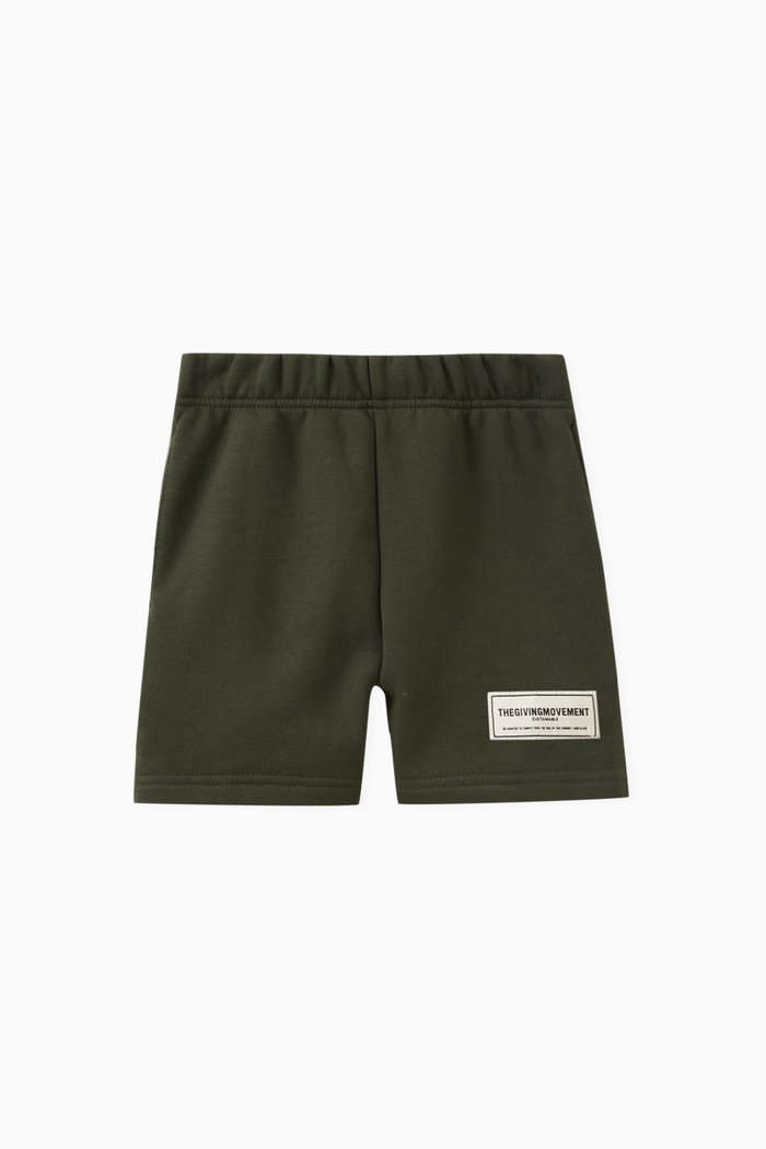 Logo Lounge Shorts in Organic Cotton-blend, Green