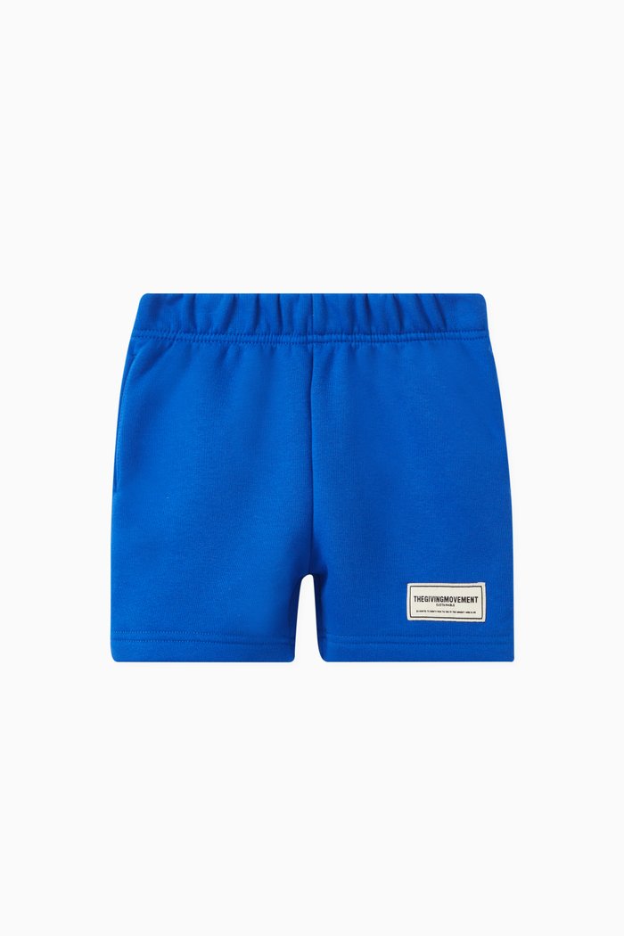

Logo Lounge Shorts in Organic Cotton-blend, Blue