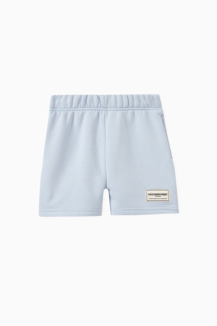 

Logo Lounge Shorts in Organic Cotton-blend, Blue