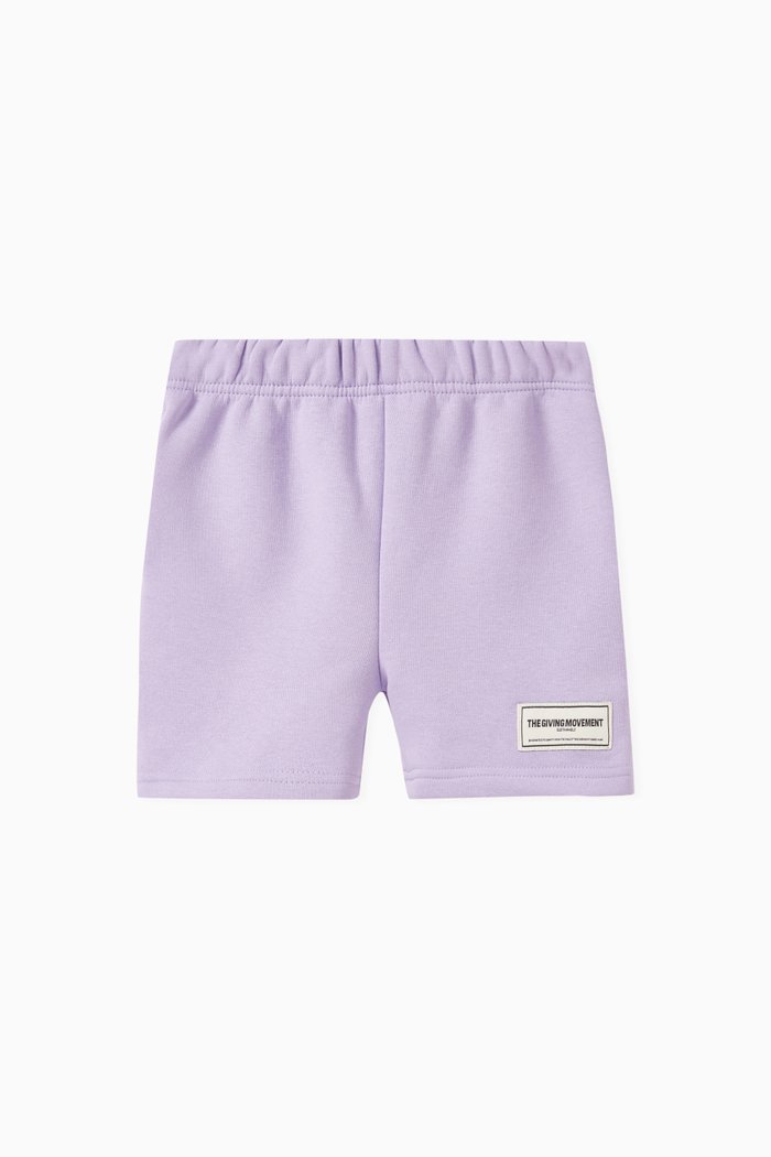 

Logo Lounge Shorts in Organic Cotton-blend, Purple