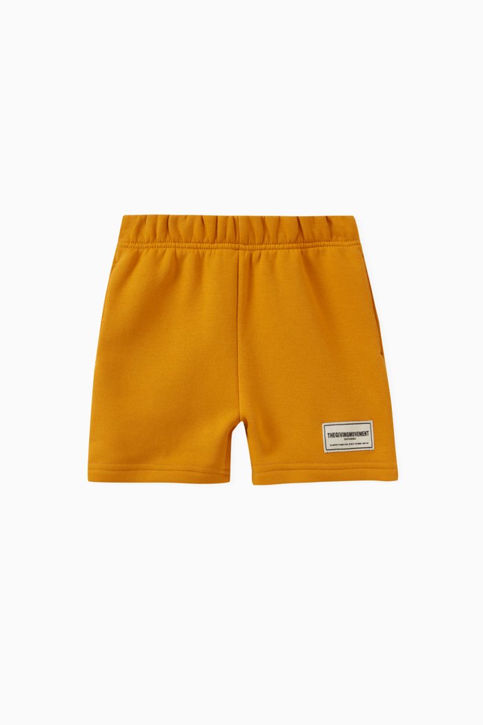 Logo Lounge Shorts in Organic Cotton-blend, Yellow