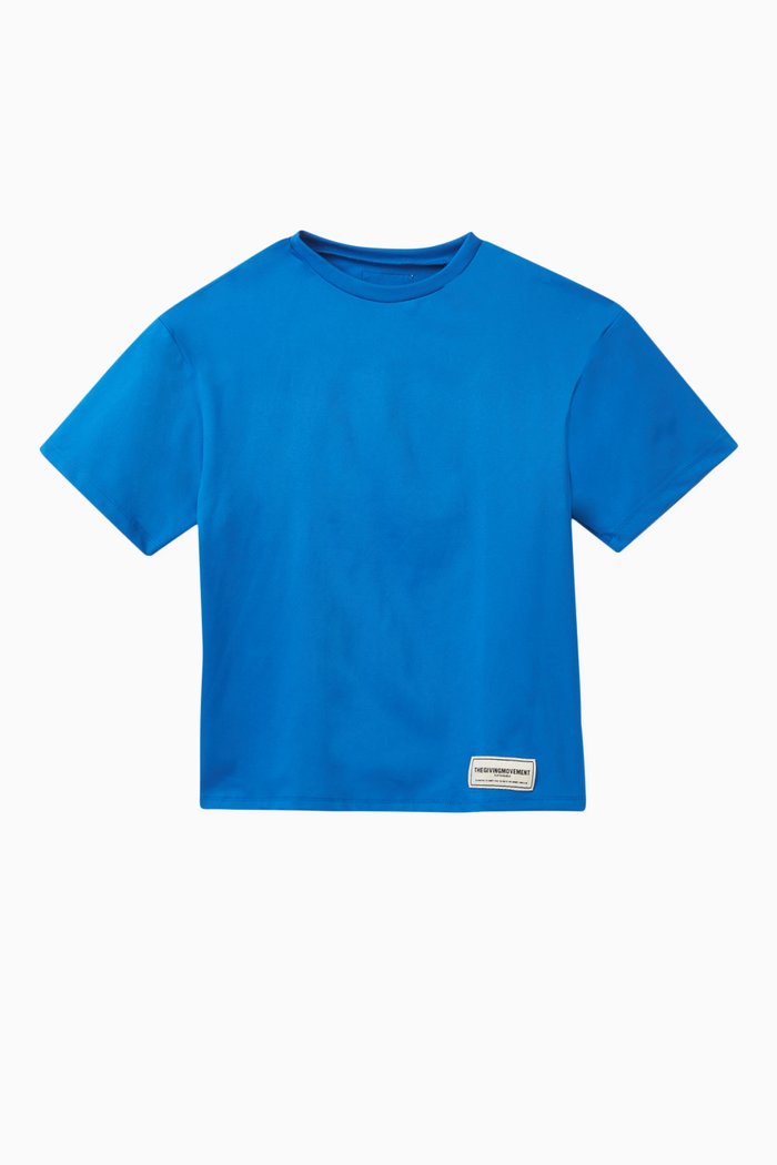 

Oversized Global-print T-shirt in Light Softskin100©, Blue