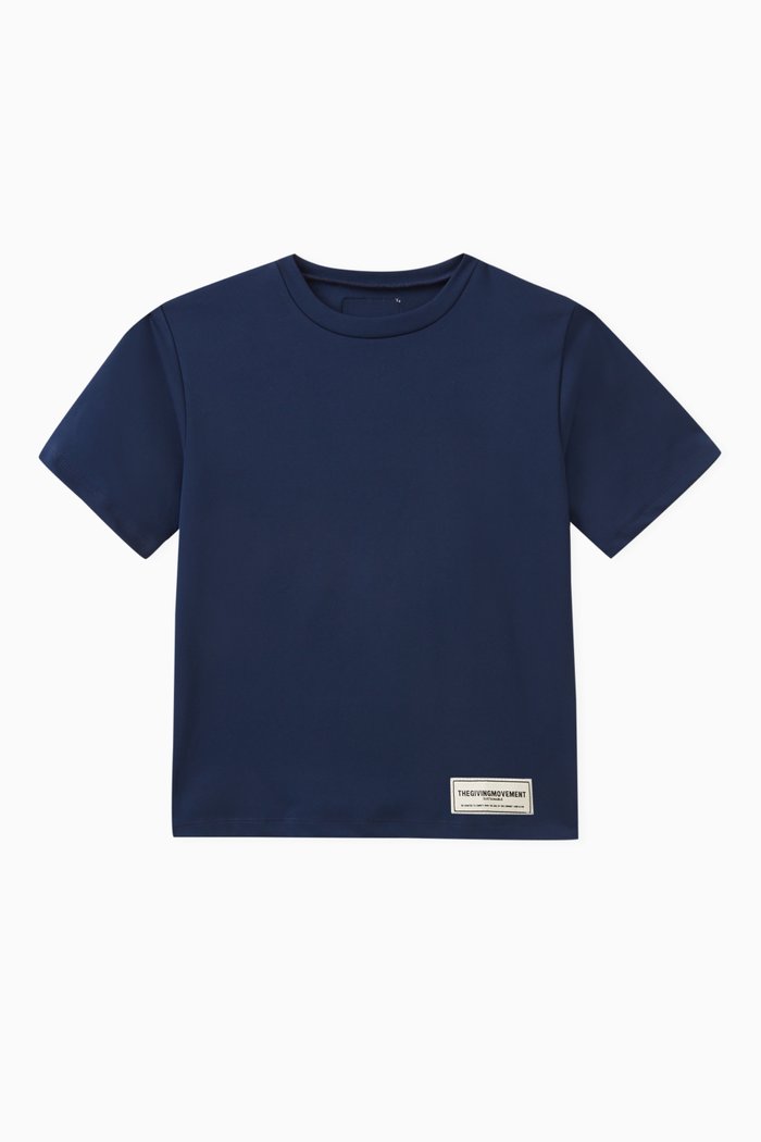 

Oversized Global-print T-shirt in Light Softskin100©, Blue