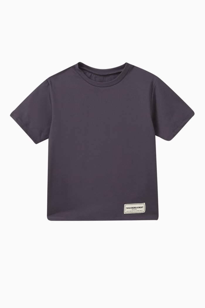 Eco-print Logo T-shirt in Light Softskin100©, Grey