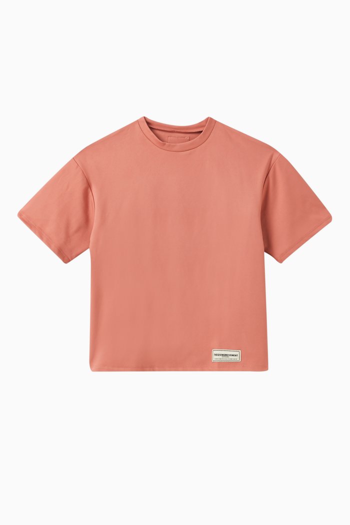 

Oversized Eco-print Logo T-shirt in Light Softskin100©, Pink