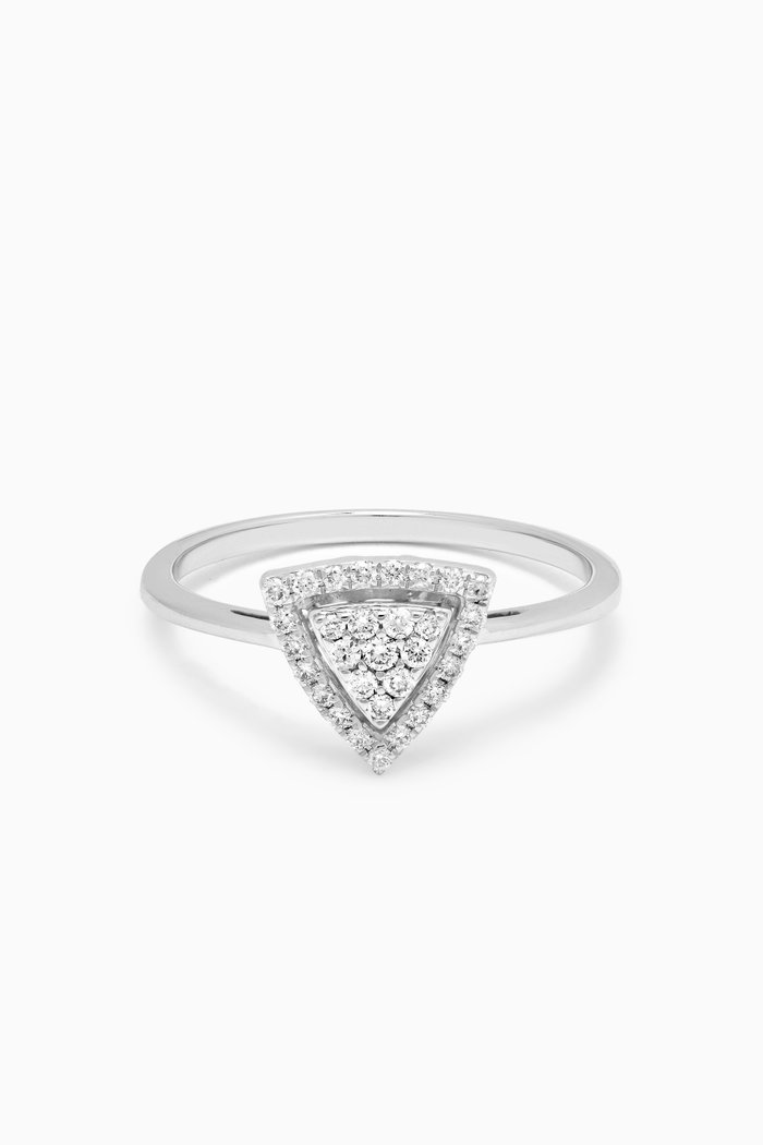 

Illusion Triangle Diamond Ring in 18kt White Gold