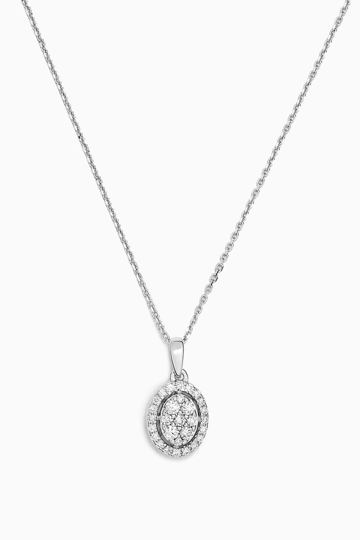 

Illusion Cushion Diamond Necklace in 18kt White Gold