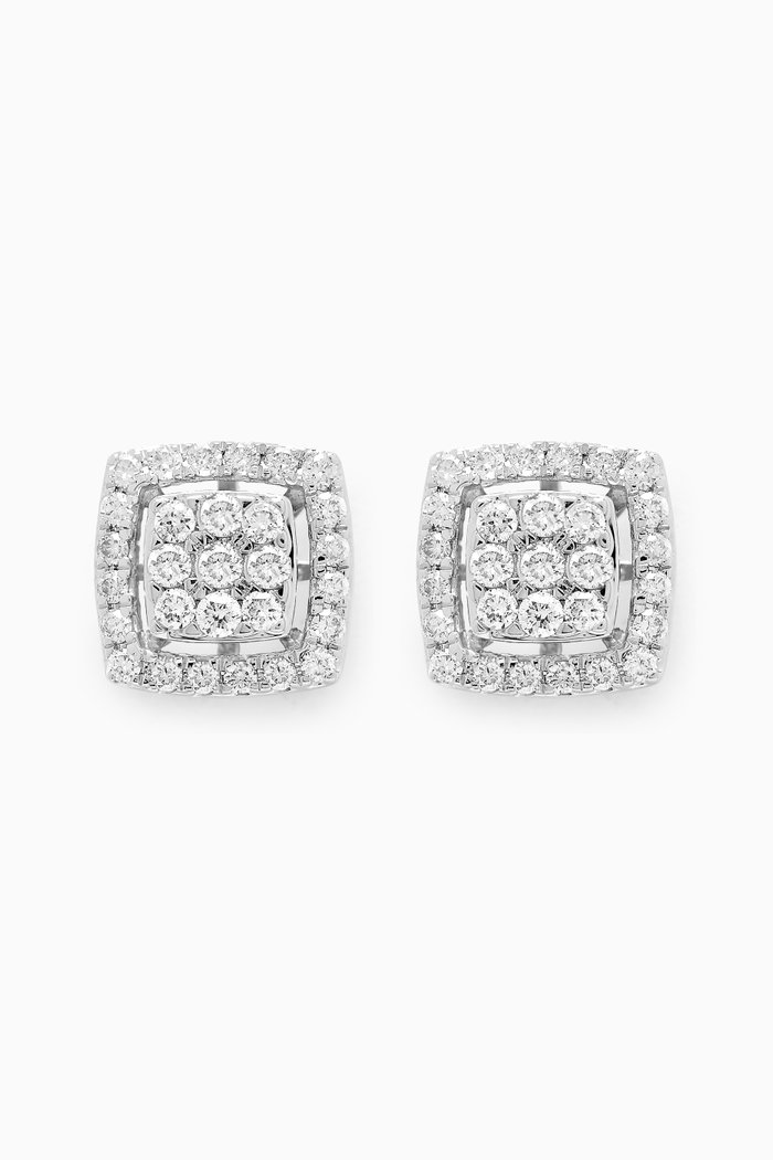 

Illusion Diamond Stud Earrings in 18kt White Gold