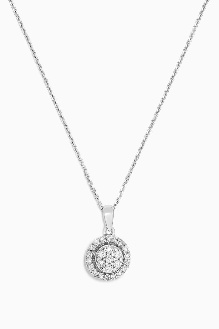 

Illusion Round Diamond Necklace in 18kt White Gold