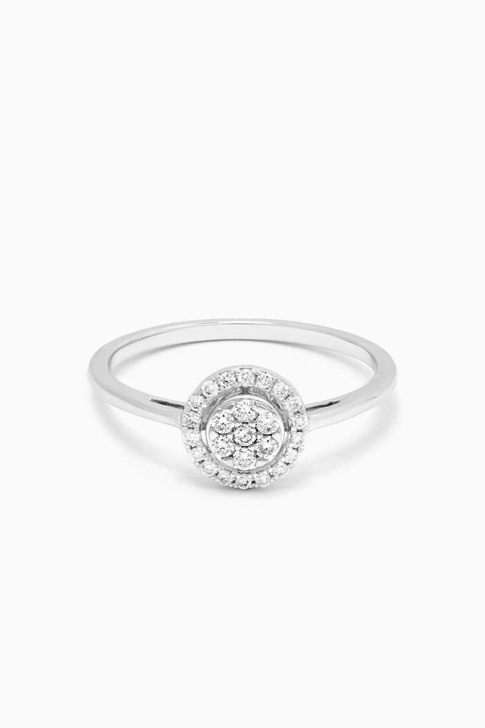 

Illusion Round Diamond Ring in 18kt White Gold