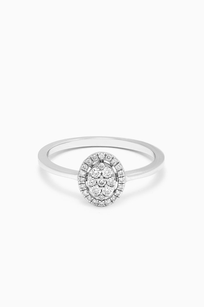 

Illusion Oval Diamond Ring in 18kt White Gold