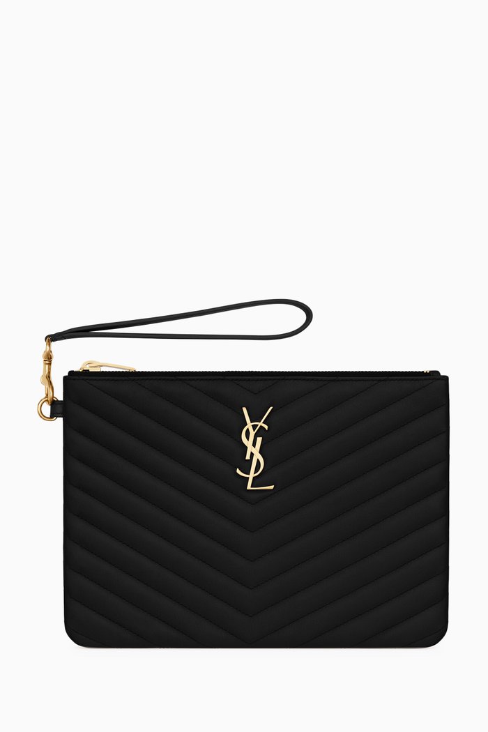 

Cassandre Matelassé A5 Pouch in Quilted Leather, Black