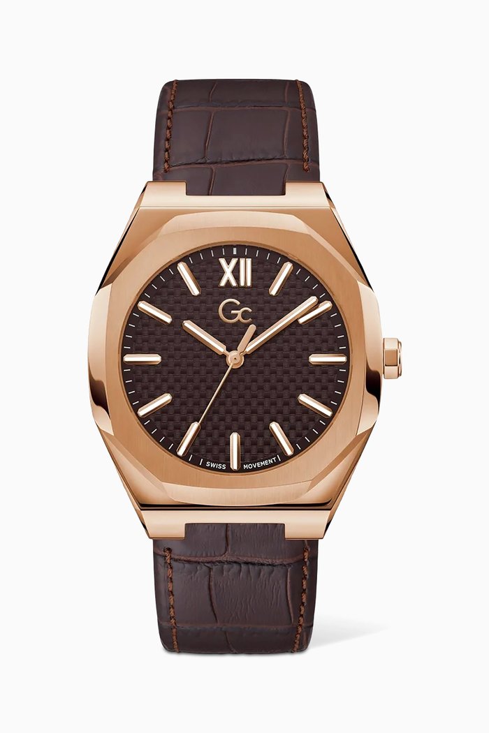 Coussin Sleek Quartz Stainless Steel & Leather Watch, 42mm, Brown