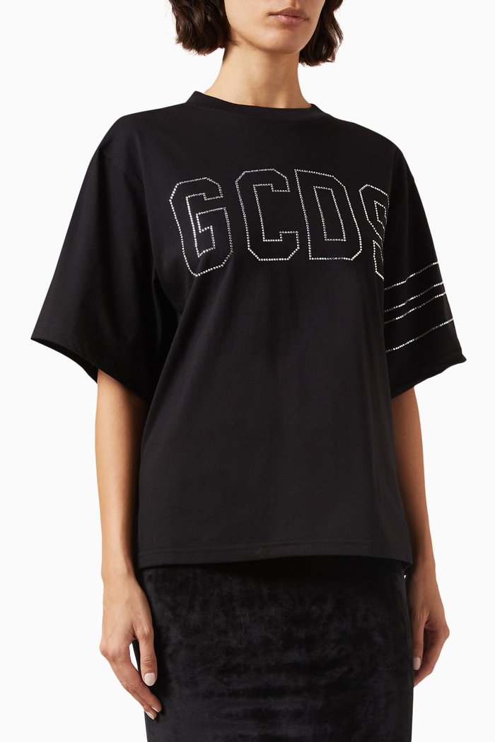 

Logo Boxy T-Shirt in Cotton, Black