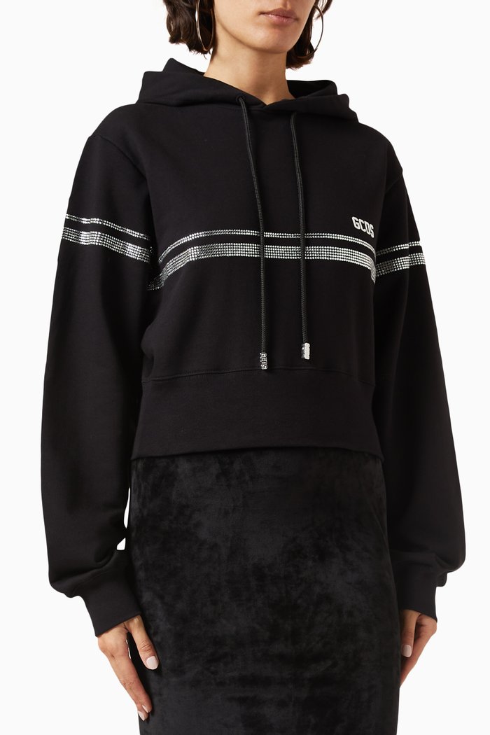 

Bliss Hooded Sweatshirt in Cotton, Black